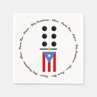 Servilleta De Papel Cumpleaños de dominó de Puerto Rico