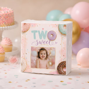Servilleta De Papel Cumpleaños de Donut con Sprinkles Rosados Adorable
