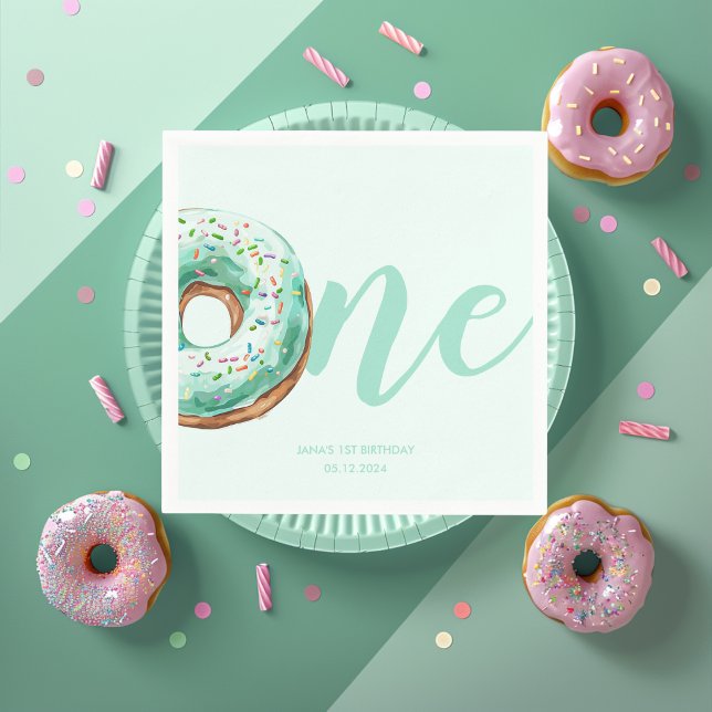 Servilleta De Papel Cumpleaños de Donut Verde (Subido por el creador)