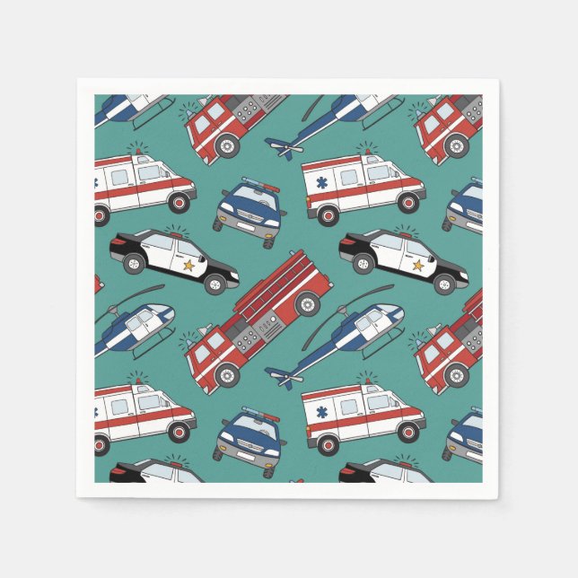 Servilleta De Papel Cumpleaños de Emergencia Médica de Primera Respues (Anverso)