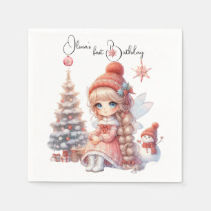 Servilleta De Papel Cumpleaños de Fairy First Girl