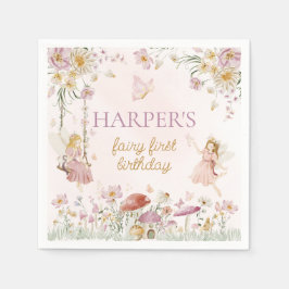 Servilleta De Papel Cumpleaños de Fairy Garden