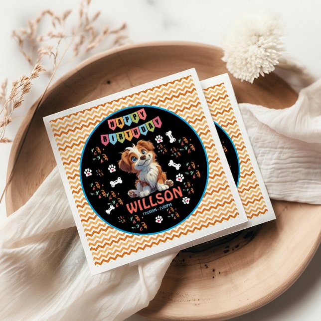 Servilleta De Papel Cumpleaños de Fiesta de Cachorros | Tema del perro (Subido por el creador)