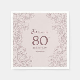 Servilleta De Papel Cumpleaños de Floral Pink Mauve