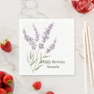 Servilleta De Papel Cumpleaños de Flores Lilas Bonitas