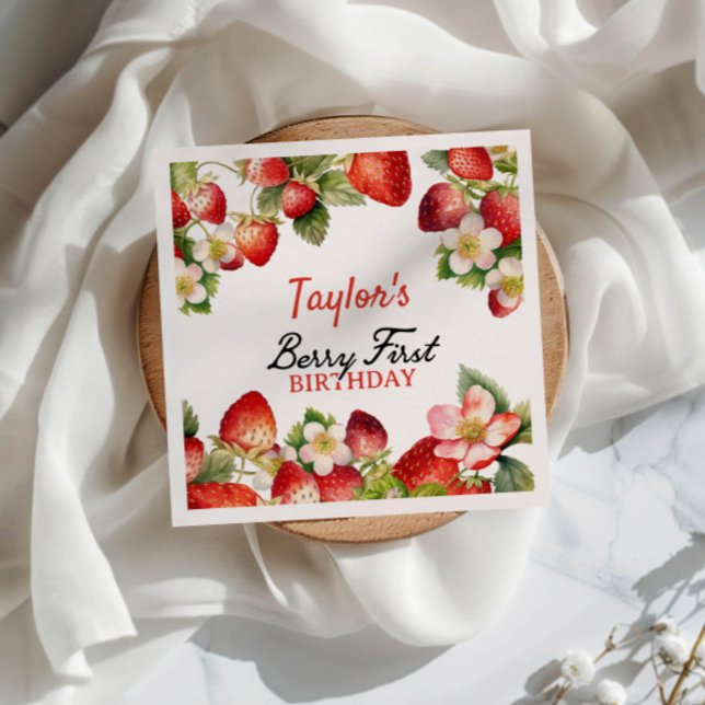 Servilleta De Papel Cumpleaños de fresa (Subido por el creador)