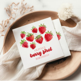 Servilleta De Papel Cumpleaños de Fresa Berry Primero