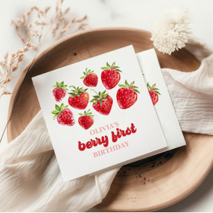 Servilleta De Papel Cumpleaños de Fresa Berry Primero