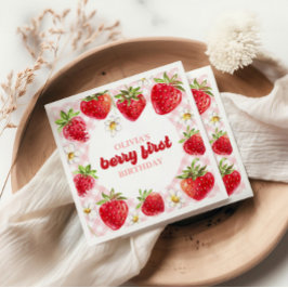 Servilleta De Papel Cumpleaños de Fresa Berry Primero