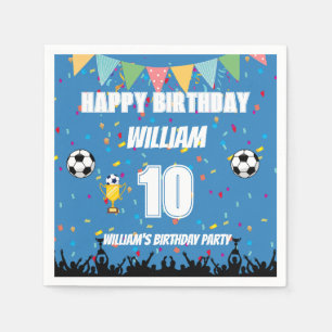 Servilleta De Papel Cumpleaños de fútbol personalizado para niños