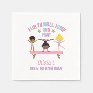 Servilleta De Papel Cumpleaños de gimnasia pastel