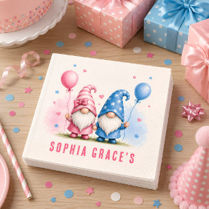 Servilleta De Papel Cumpleaños de Gnomos Felices Coloridos