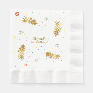 Servilleta De Papel Cumpleaños de Golden Green Puppy Dog