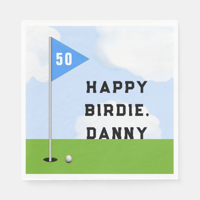 Servilleta De Papel Cumpleaños de Golf (Anverso)