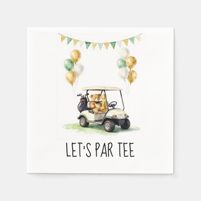 Servilleta De Papel Cumpleaños de Golf 1er Vamos al Par-Tee (Anverso)