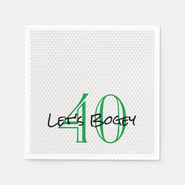 Servilleta De Papel Cumpleaños De Golf 40 Let'S BOGEY Funny Golf Ball (Anverso)