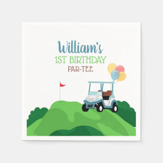 Servilleta De Papel Cumpleaños de Golf Hole In One Par-Tee 1er