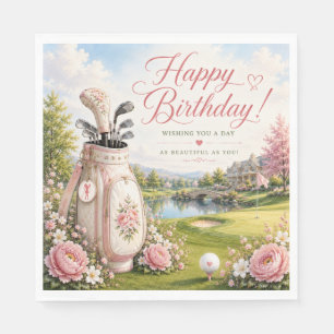 Servilleta De Papel Cumpleaños de golf para mujer golfista