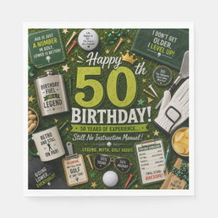 Servilleta De Papel Cumpleaños de golfista de 50 años dicho humorístic