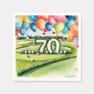 Servilleta De Papel Cumpleaños de golfista de 70 años