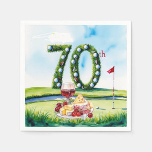 Servilleta De Papel Cumpleaños de golfista de 70 años