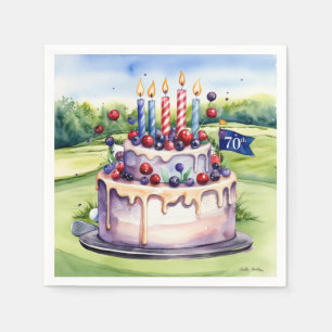 Servilleta De Papel Cumpleaños de golfista de 70 años