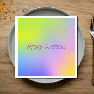 Servilleta De Papel cumpleaños de gradiente amarillo púrpura