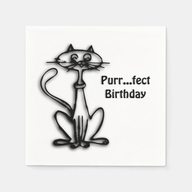 Servilleta De Papel Cumpleaños de Guay Cat Purr Fect (Anverso)