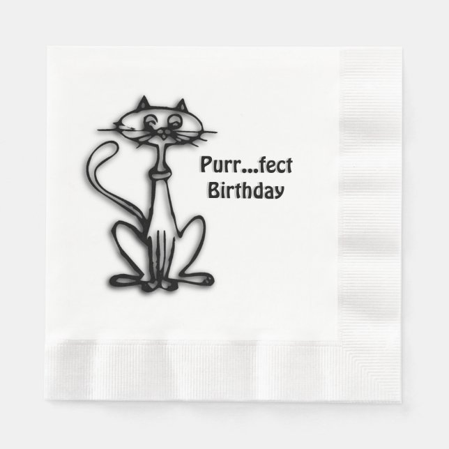 Servilleta De Papel Cumpleaños de Guay Cat Purr Fect (Anverso)