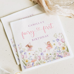 Servilleta De Papel Cumpleaños de Hada con Acuarela