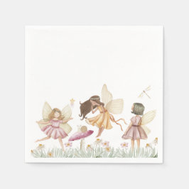 Servilleta De Papel Cumpleaños de hadas y flores silvestres