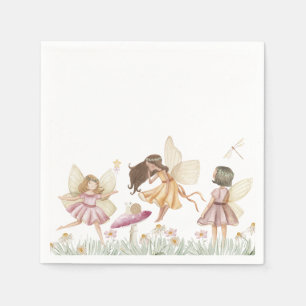 Servilleta De Papel Cumpleaños de hadas y flores silvestres