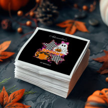 Cumpleaños de Halloween con fantasma a cuadros