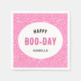 Servilleta De Papel Cumpleaños de Halloween con la Cuta Rosa