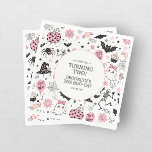 Servilleta De Papel Cumpleaños de Halloween de Little Boo Pink Girl