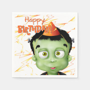 Servilleta De Papel Cumpleaños de Halloween del Monstruo de Frankenste