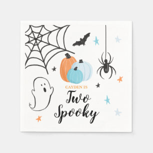 Servilleta De Papel Cumpleaños de Halloween Dos espeluznantes Calabaza