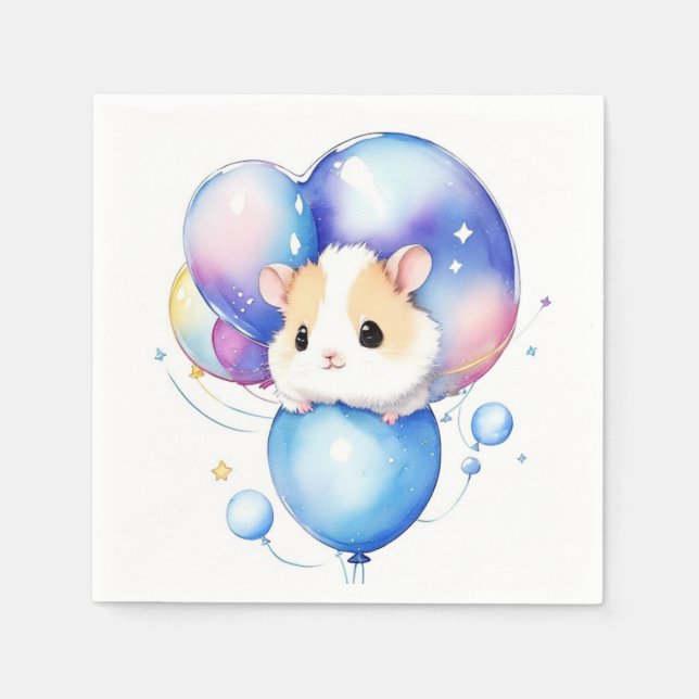 Servilleta De Papel Cumpleaños de Hamster (Anverso)