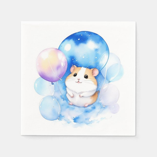 Servilleta De Papel Cumpleaños de Hamster (Anverso)