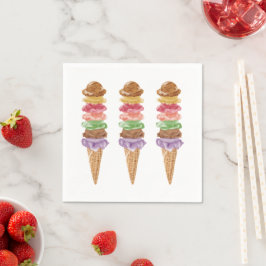 Servilleta De Papel Cumpleaños de Helado