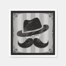 Cumpleaños de Hipster Señor Bigote Sombrero Gafas