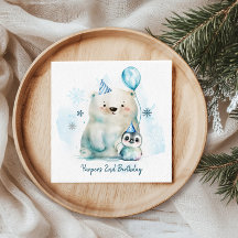 Cumpleaños de Invierno de Pingüino y Oso Polar