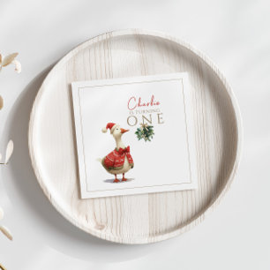 Servilleta De Papel Cumpleaños de invierno divertido ganso de Navidad 