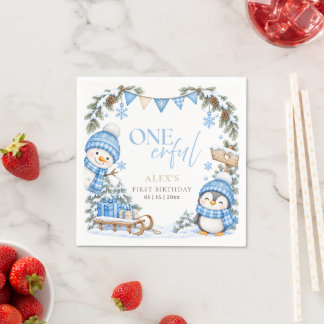 Servilleta De Papel Cumpleaños de invierno Onederland del primer cumpl