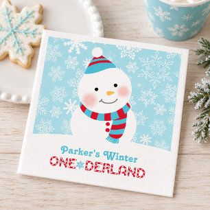 Servilleta De Papel Cumpleaños de invierno ONEderland muñeco de nieve