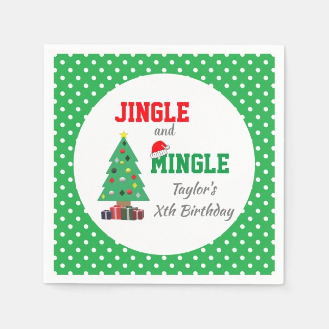 Servilleta De Papel Cumpleaños De Jingle Y Mingle (Anverso)