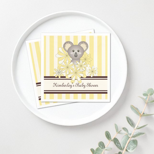 Servilleta De Papel Cumpleaños de Koala Amarillo / Baby Shower Neutral (Subido por el creador)