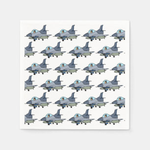 Servilleta De Papel Cumpleaños de la aeronave militar de combate Jet