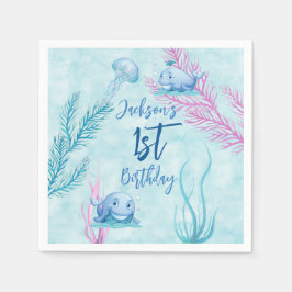 Servilleta De Papel Cumpleaños de la Ballena de Buenos Tiempos