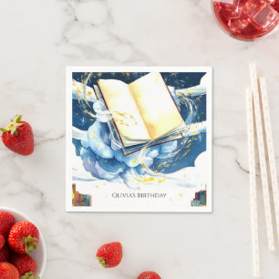 Servilleta De Papel Cumpleaños de la biblioteca mágica editable Storyb